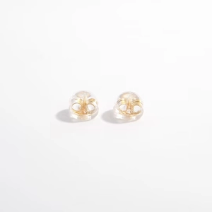 S925 sterling silver and silicone earring back stoppers with gold-plated core inserts