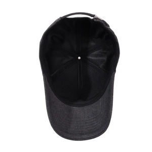 Casquette de baseball classique gris foncé à six panneaux avec boucle en métal réglable