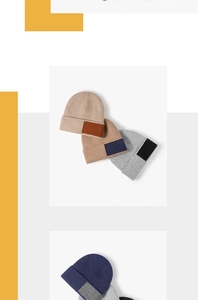 Detail showing various color options for the thick winter knit beanie with fold-up brim