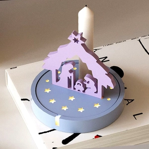 Detailansicht der Krippen-Silikonform mit Sternen für LED-Lichtsockel-Dekoration