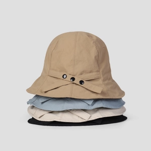 Thin quick-dry sun hats for women in four colors featuring side decorative buttons
