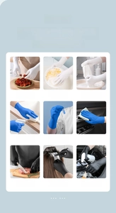 Nitrile disposable gloves for kitchen, cleaning, and laboratory use in three colors