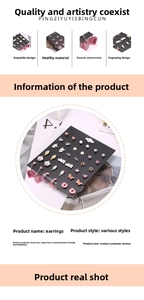 Close-up of assorted kids stud earrings featuring lead-free and nickel-free materials