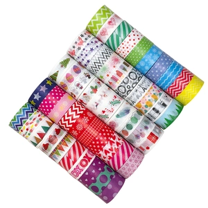 Set of 20 colorful DIY Christmas washi tapes with diverse geometric and festive patterns