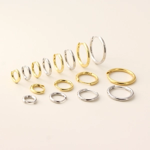 S925 sterling silver minimalist hoop earrings in gold and silver variety of sizes