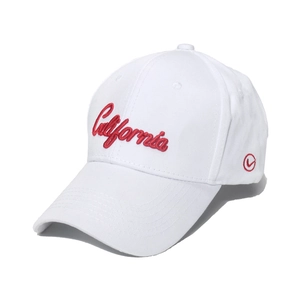 Casquette de baseball en coton blanc avec broderie California rouge et logo sur le côté