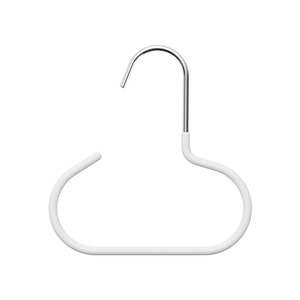 White non-slip hat and accessory hanger with silver metal hook for closet storage