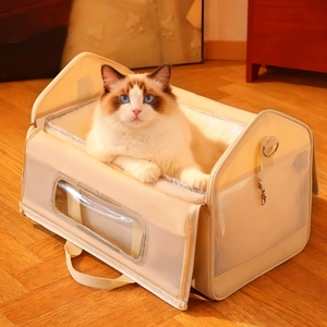 Portable Winter Warm Pet Carrier Bag Oxford Breathable Mesh With Detachable Arctic Fleece Liner Large Capacity For Cats Dogs