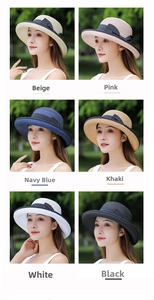 Detailed comparison of wide brim straw sun hats available in six various colors