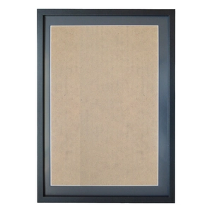 Minimalist black wooden picture frame for night scene scratch art with kraft paper inlay