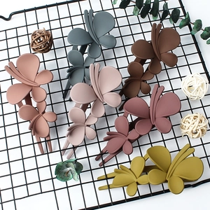 Butterfly Hair Clip Large Matte Plastic Frosted Double Butterfly Hair Claw Elegant Fashion Duckbill Clip For Women