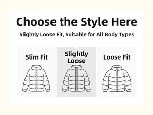 Guide illustrating regular, relaxed, and oversized fits for men's jackets and outerwear