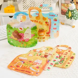 Cute cartoon Christmas cookie bags with zipper seal and handle for candy packaging