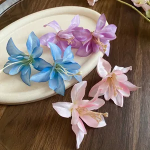 Hibiscus Flower Hair Clip Artificial Cloth Fabric Alloy Duckbill Accessory Elegant Holiday Style For Women