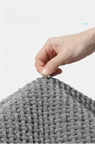 Detail of high-density chenille bath mat showing anti-pilling and breathable texture