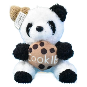 Schattige panda pluche sleutelhanger met koekje, zachte tashaakje pop decoratie