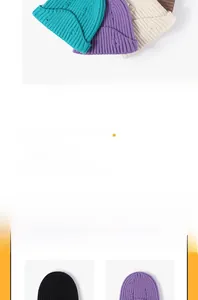Detailed knit texture and distressed holes on trendy multi-color ribbed beanies