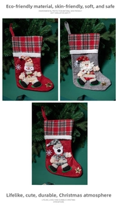 Detailed view of Christmas stockings set featuring 3D Santa, snowman, and polar bear designs