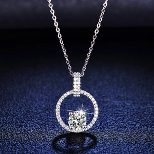 925 Sterling Silver Moissanite Pendant Necklace For Women Elegant V Shaped Clavicle Chain Geometric Inlaid Necklace Fashion Jewelry Gift