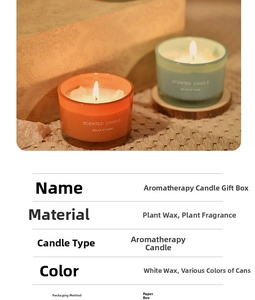 Detail of macaron crystal stone scented candle gift set with glass jars and packaging
