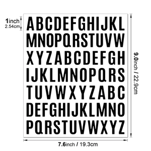1 and 2 inch waterproof alphabet stickers for industrial labeling and notebooks