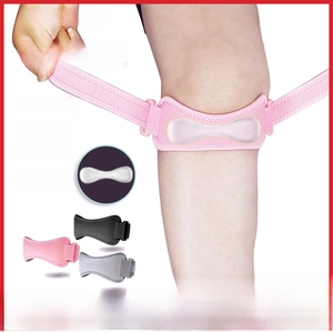 Détail de la sangle rotulienne avec bandes de silicone antidérapantes pour le sport