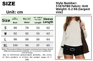Tableau des tailles pour crop top en maille avec mesures du S au XL en centimètres