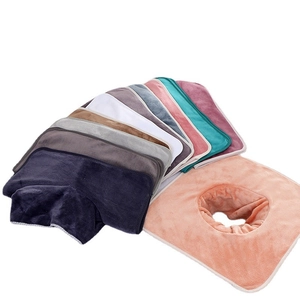 Zachte microvezel spa handdoeken met gezichtsgat in diverse effen kleuren
