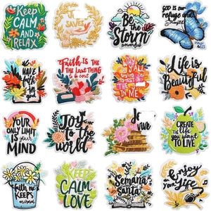 Embroidered Patches Iron On Inspirational Quote Religious Bible Verse Colorful Decorative Appliques Clothing Backpack DIY