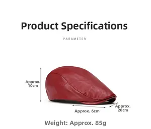 Dimensioni dettagliate del berretto in ecopelle con altezza 10cm e tesa di 6cm
