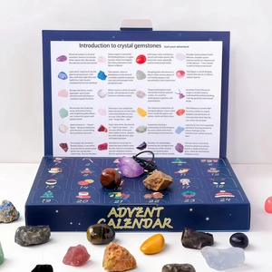 24-day Christmas advent calendar featuring assorted natural crystal and gemstone specimens