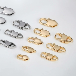 Polished stainless steel lobster clasps in gold and silver finishes in various sizes