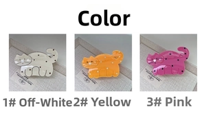 Detailed comparison of cute cat hair claws in beige, yellow, and rose pink polka dots