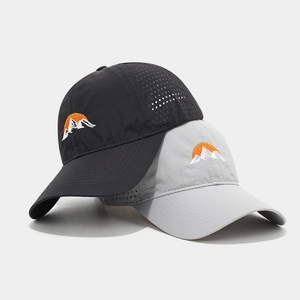 Casquette De Baseball Broderie Montagne Séchage Rapide Respirant Trou Laser Sport De Plein Air Randonnée Chapeau Soleil