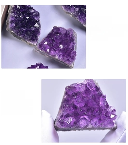 Macro detail of natural Uruguay amethyst cluster with sharp violet crystal structure