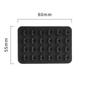 Universal black 24-suction cup silicone phone mount sticker 80mm x 55mm for smooth surfaces