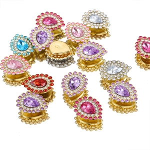 Water drop crystal glass rhinestones with gold base for DIY jewelry and hair accessories