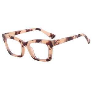Retro tortoiseshell oversized cat-eye glasses frame with blue light blocking lenses
