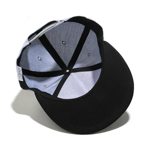 Detailed macro view showing the interior lining and stitching of the snapback hat