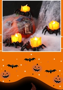 Halloween LED Spinnen Elektronische Kerze Requisiten Skelett Kürbis Party Deko Lichter.