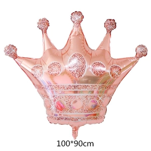 Rose gold crown foil balloon for birthday party decorations with 100x90cm dimensions