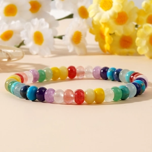 Colorful Natural Stone Bracelet For Women Multi-color Abacus Beaded Bohemian Summer Handmade Trendy Jewelry Gift