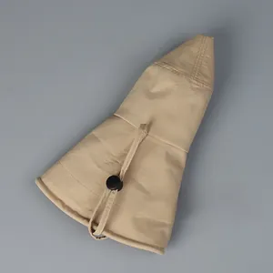 Foldable khaki sun hat made of durable twill fabric with side buckle for easy storage