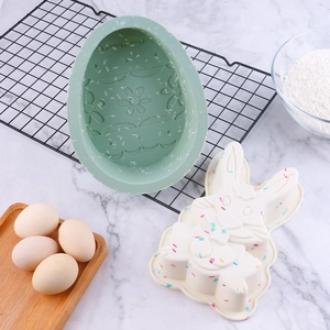 Silicone Easter egg rabbit cake mold, non-stick baking chocolate pastry tool kitchen accessory