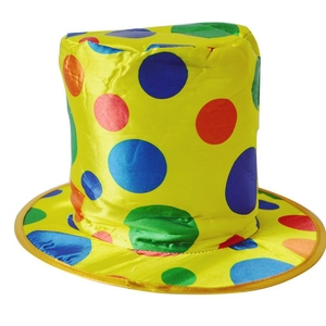 Clown Top Hat Colorful Polka Dot Circus Costume Accessory Satin Flannel For Carnival Cosplay Party Performance