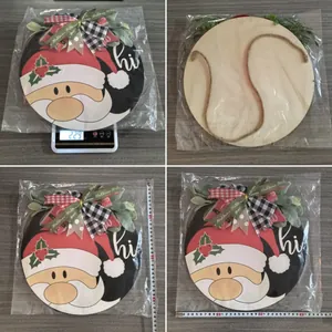 Détails de la plaque de porte Père Noël de 30 cm avec dimensions et poids affichés