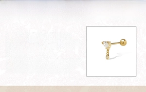 Specifications of the 925 sterling silver geometric stud earring with zirconia and 18k gold
