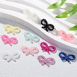Colorful ABS imitation pearl bow beads set for DIY phone cases and craft decorations