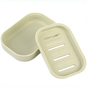 Boîte à savon japonaise double couche vert clair avec couvercle de drainage de voyage