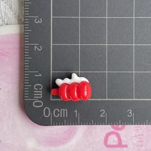 Detailed macro view of 1.2cm resin food charms for DIY hair accessories and jewelry making